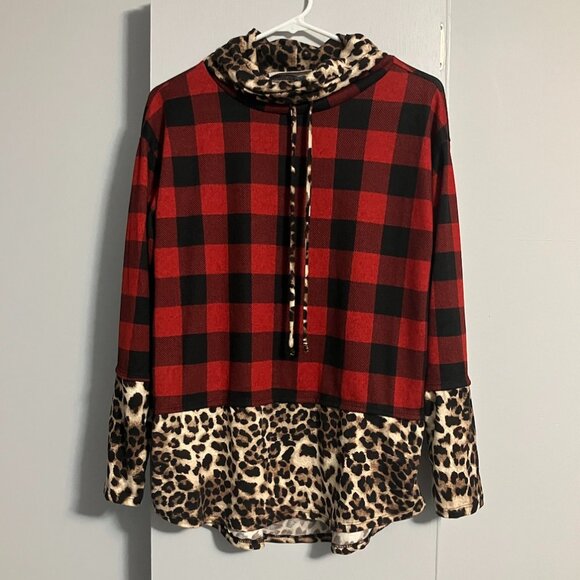 Haptics by Holly Harper Tops - Haptics by Holly Harper Mixed Print Cowl Neck Top Women's Size S